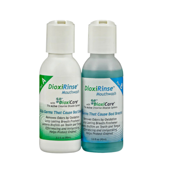 DioxiRinse ústní voda s oxidem chloričitým pro svěží dech – cestovní balení (180ml)