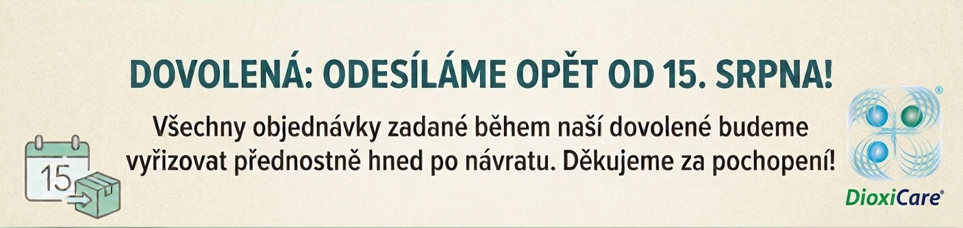 Upozornění: Od 1.8. do 14. 8. máme dovolenou. Všechny objednávky přijaté v tomto období budeme odesílat od 15. 8. Děkujeme za pochopení!